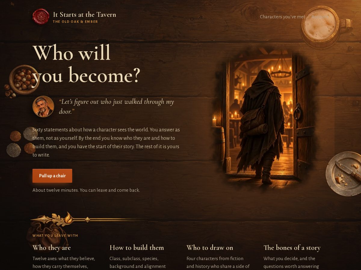 Landing-page snapshot of itstartsatthetavern.com