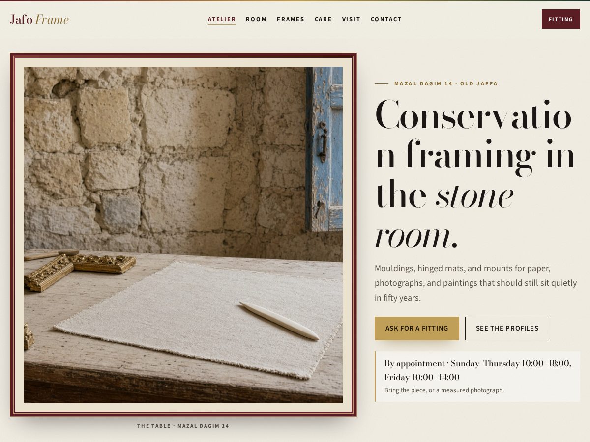 Landing-page snapshot of jafoframe.pro