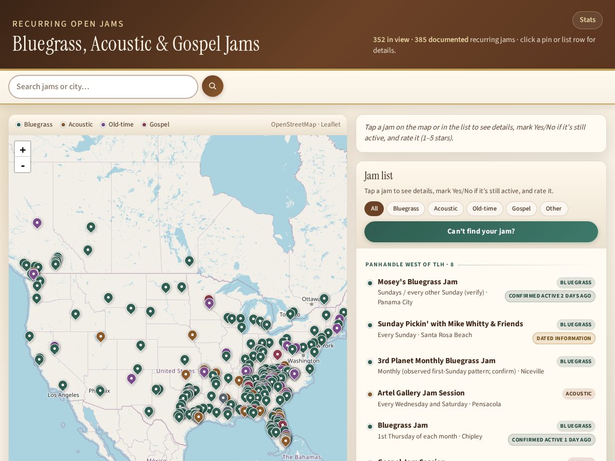 Landing-page snapshot of jamfinder.org