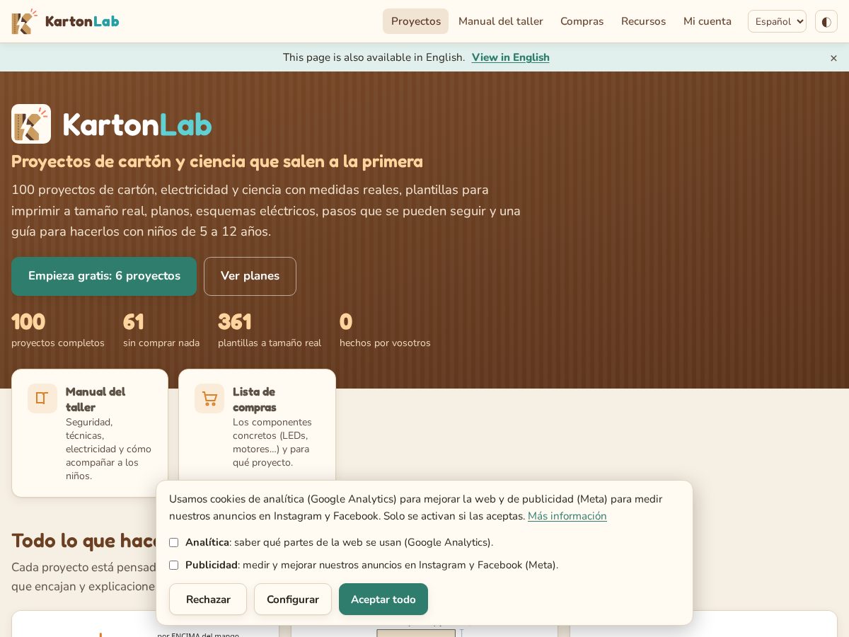 Landing-page snapshot of kartonlab.com