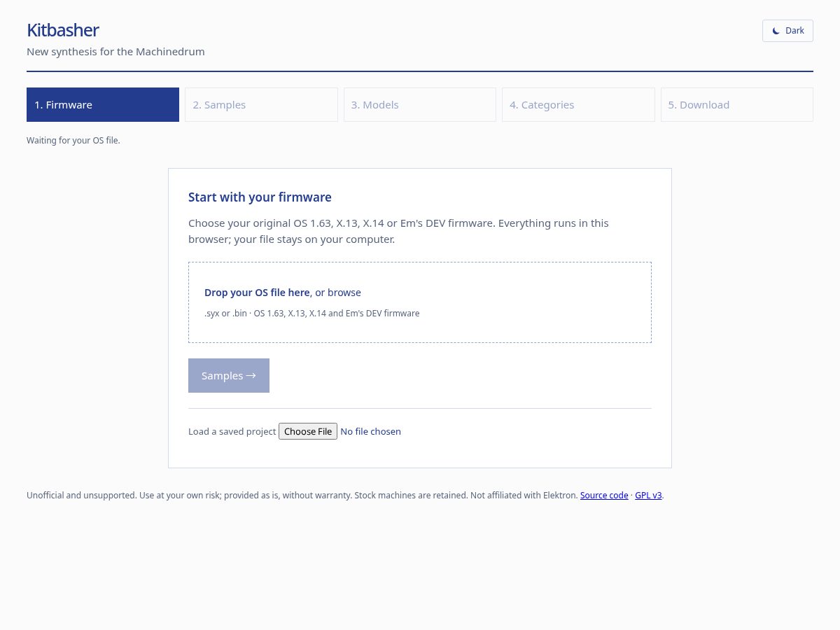 Landing-page snapshot of kitbasher.xyz