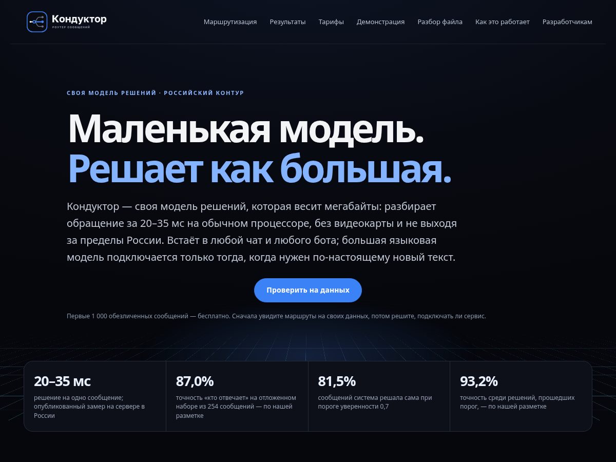 Landing-page snapshot of konduktor.online