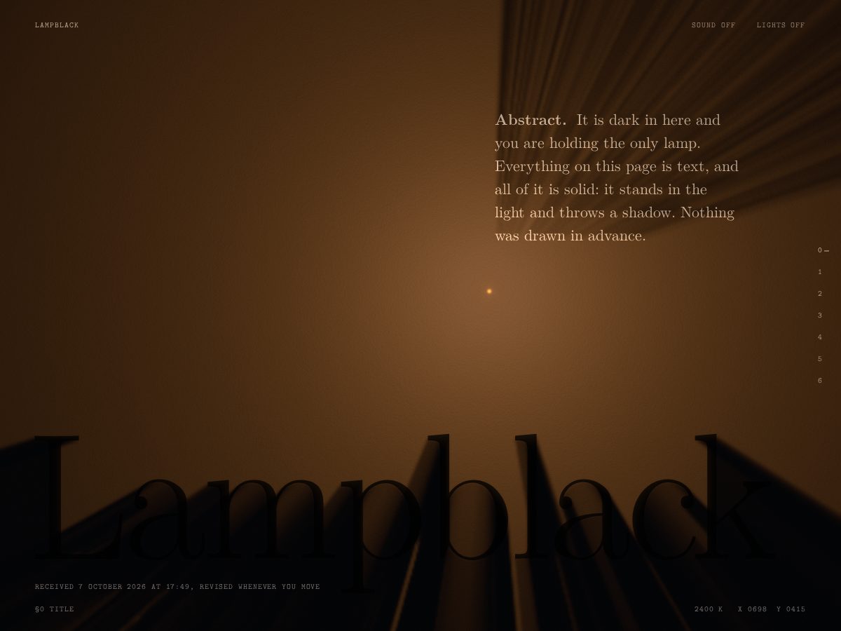 Landing-page snapshot of lampback.dev