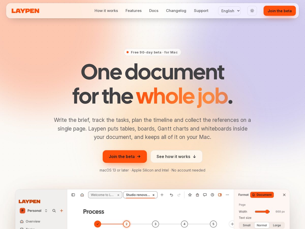 Landing-page snapshot of laypen.com
