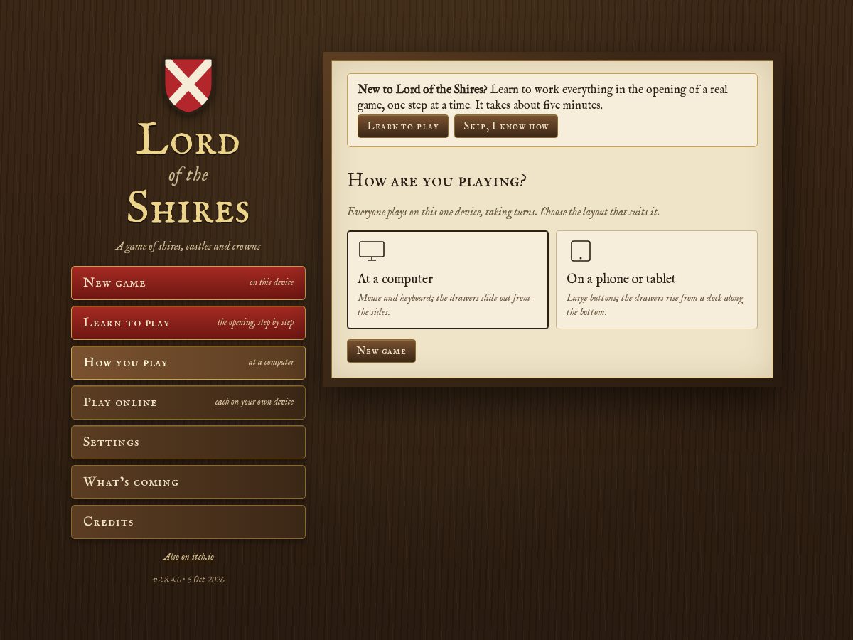 Landing-page snapshot of lordoftheshires.com