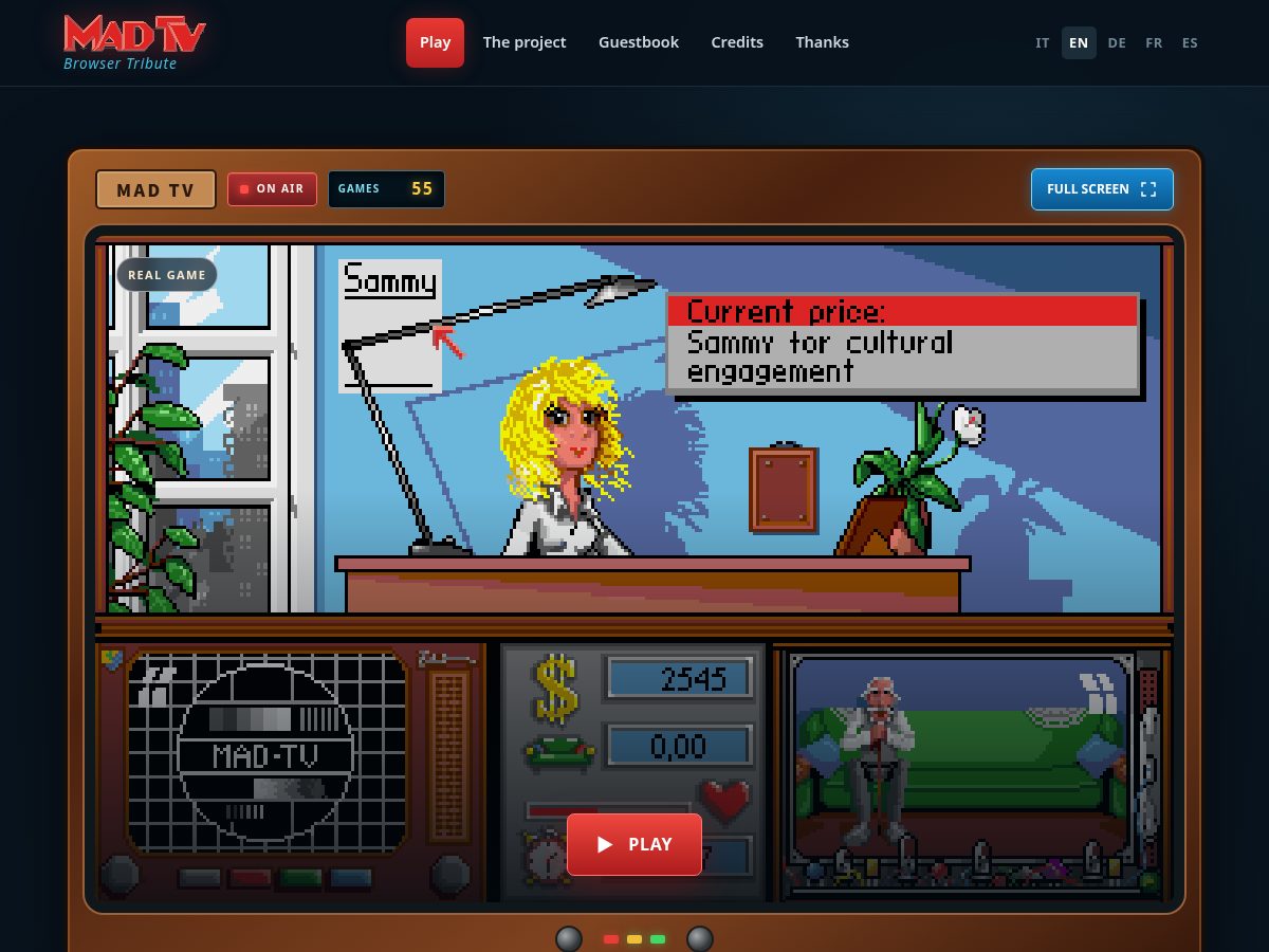 Landing-page snapshot of madtvgame-tribute.com