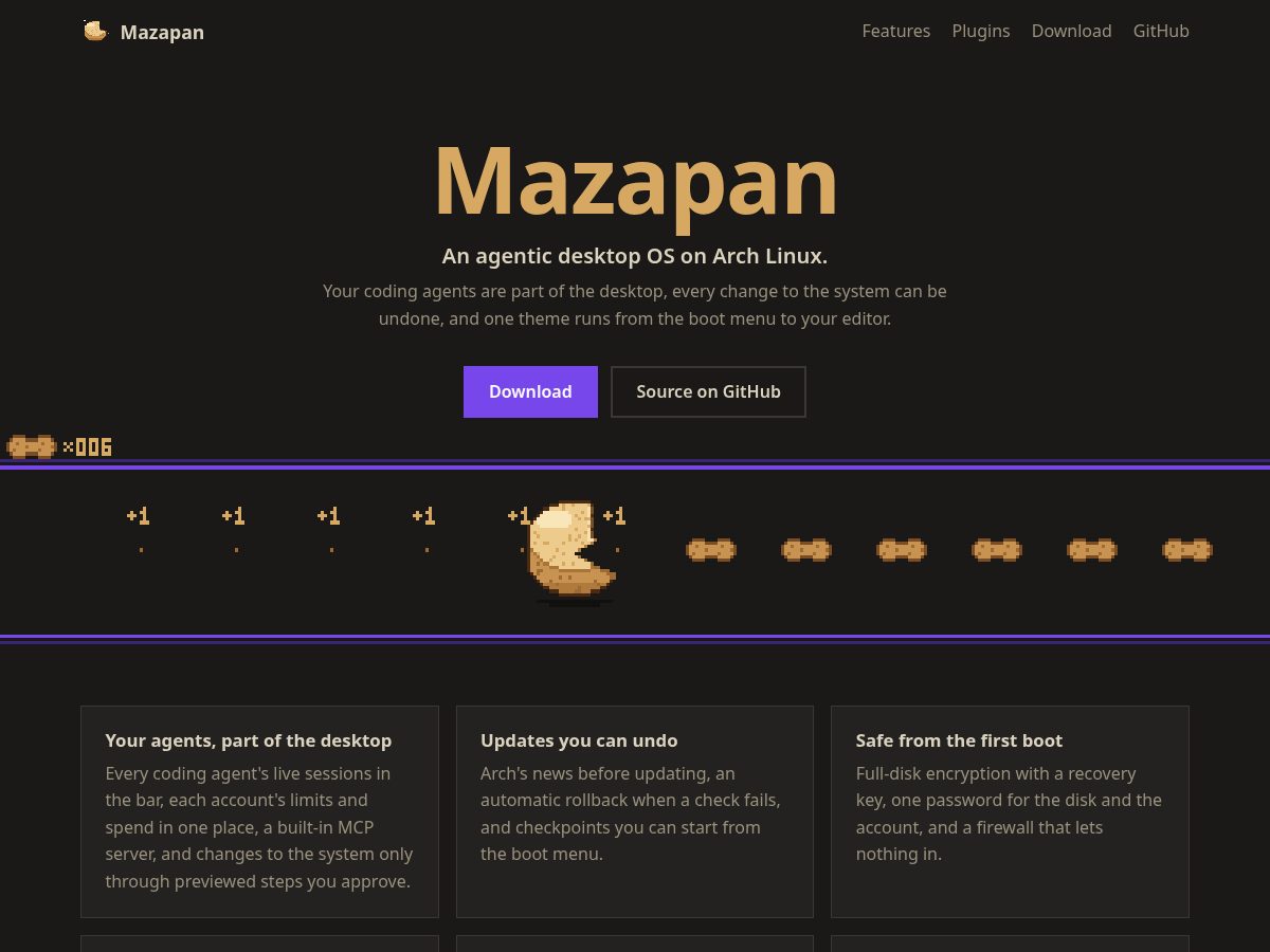 Landing-page snapshot of mazapan.dev
