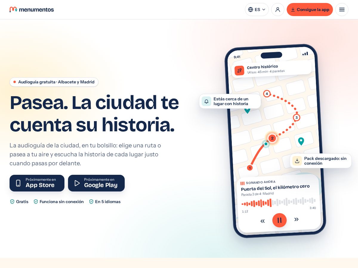 Landing-page snapshot of menumentos.com