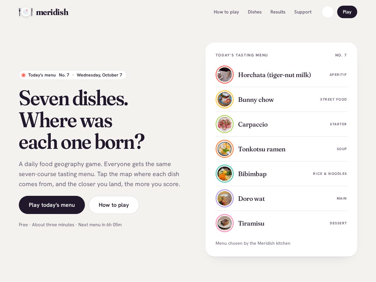 Landing-page snapshot of meridish.com