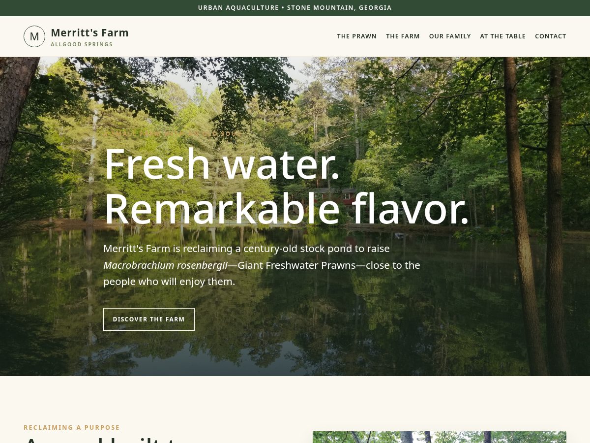 Landing-page snapshot of merrittsfarm.com