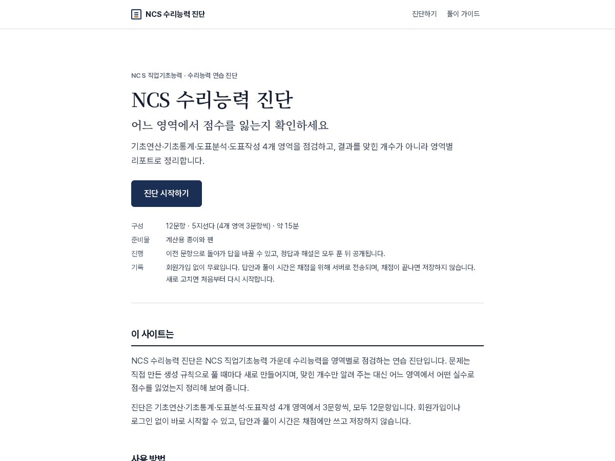 Landing-page snapshot of ncsmath.com