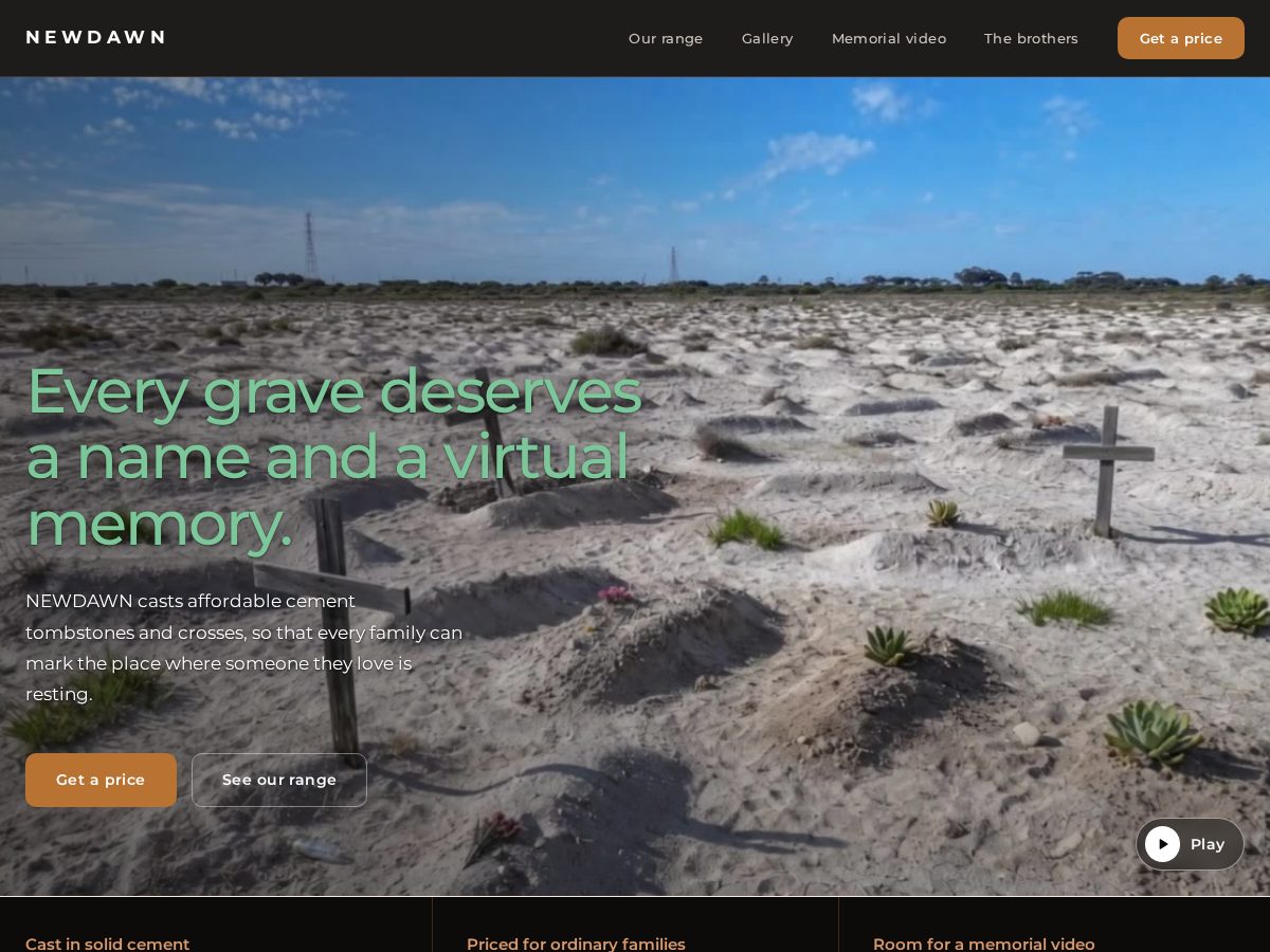 Landing-page snapshot of newdawn.family