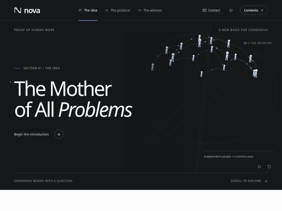 Landing-page snapshot of nova-protocol.org