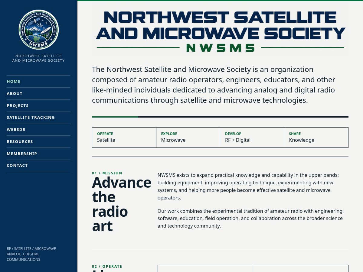 Landing-page snapshot of nwsms.org