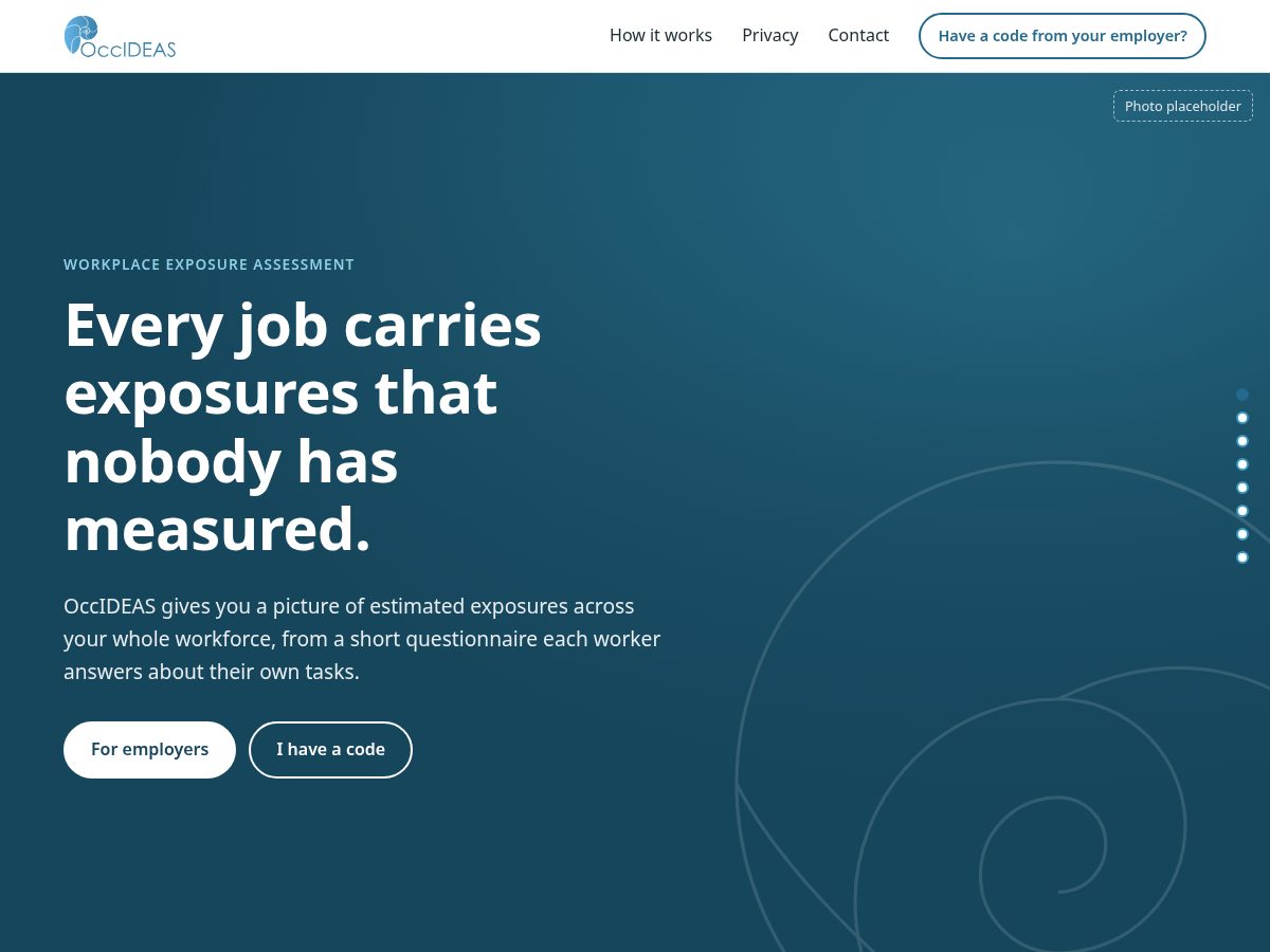 Landing-page snapshot of occideas.com