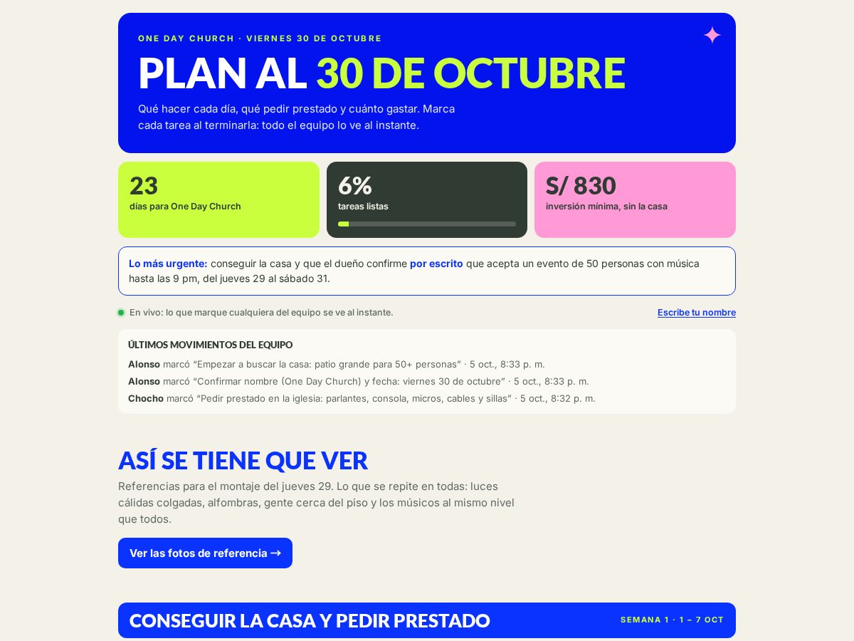Landing-page snapshot of onedaychurch.lat