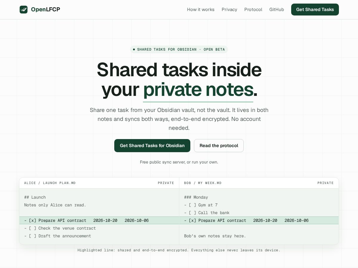 Landing-page snapshot of openlfcp.org