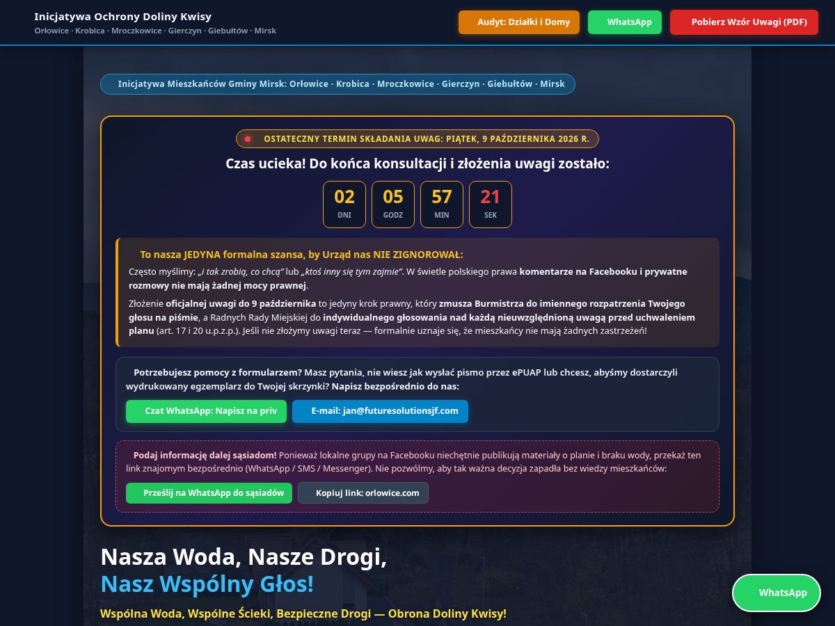 Landing-page snapshot of orlowice.com