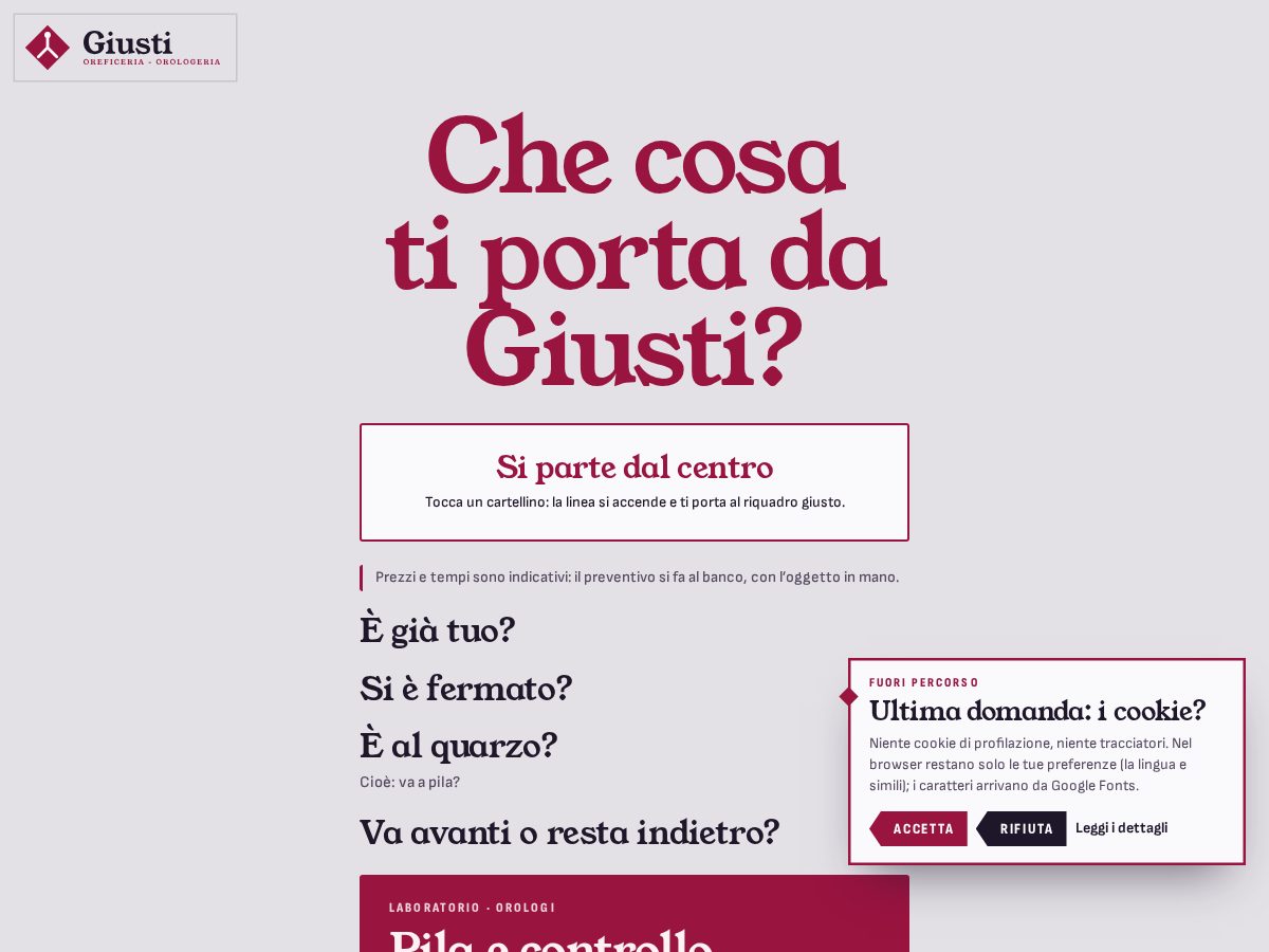 Landing-page snapshot of orologeria.info