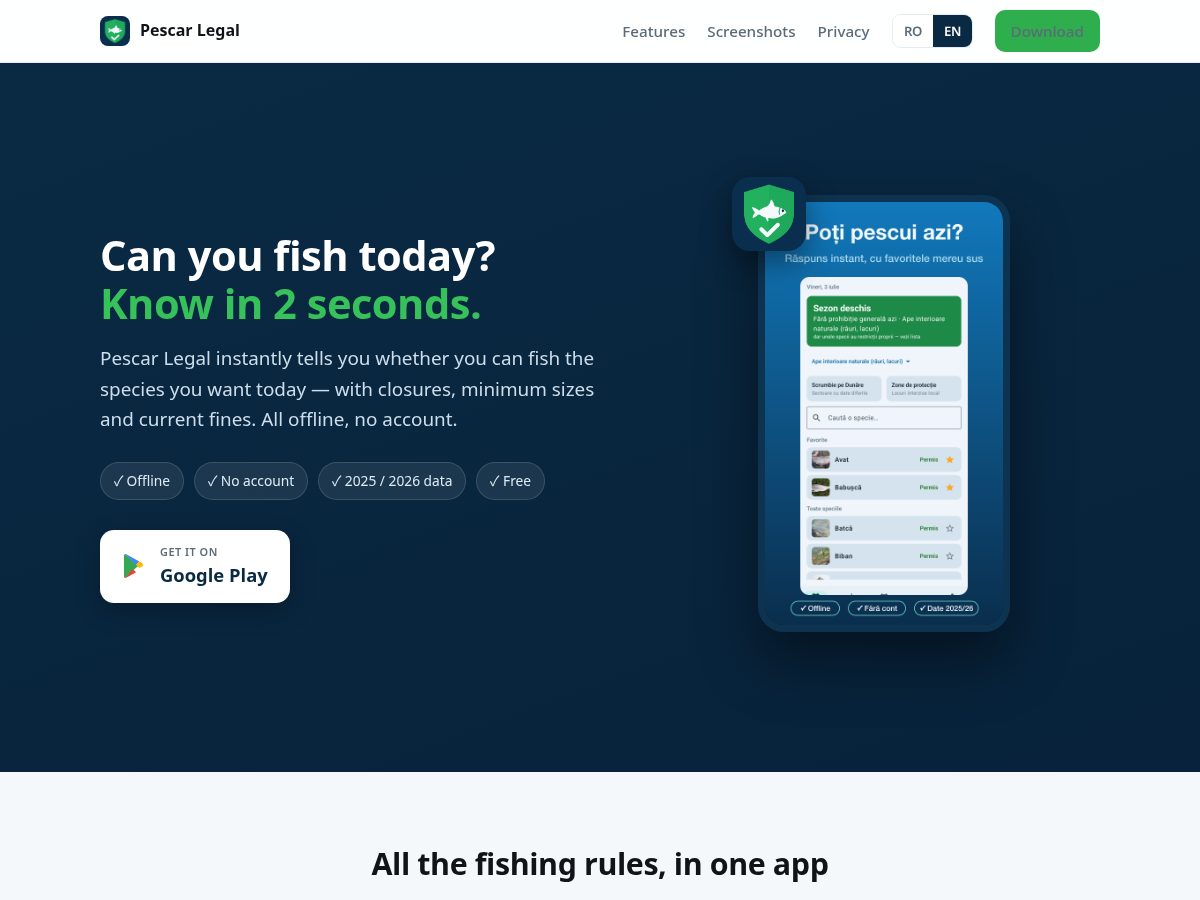 Landing-page snapshot of pescarlegal.com