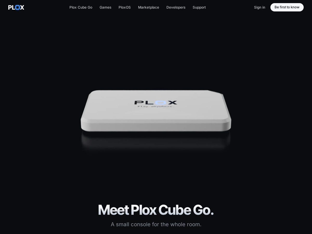 Landing-page snapshot of ploxinteractive.com
