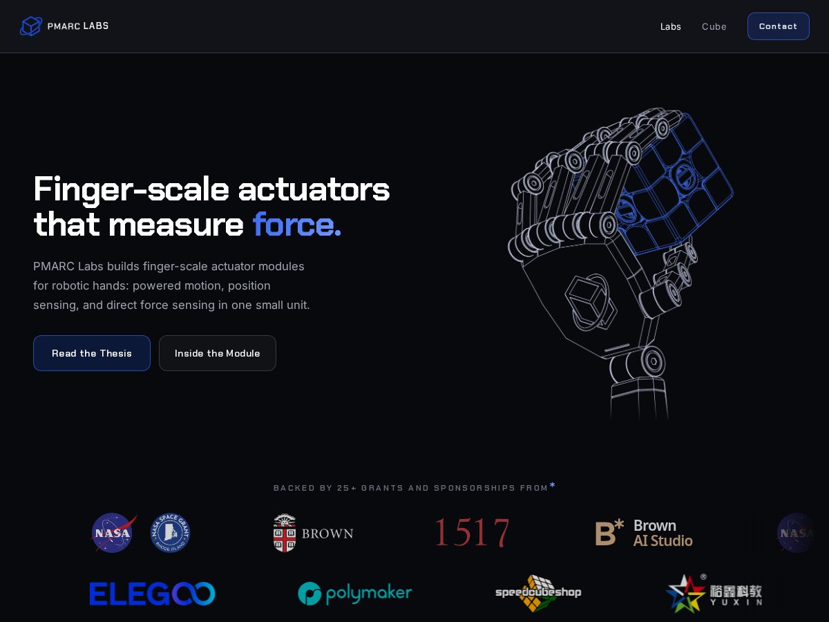 Landing-page snapshot of pmarclabs.com
