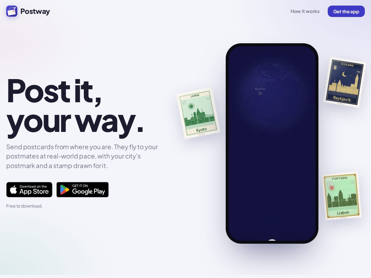 Landing-page snapshot of postway.world