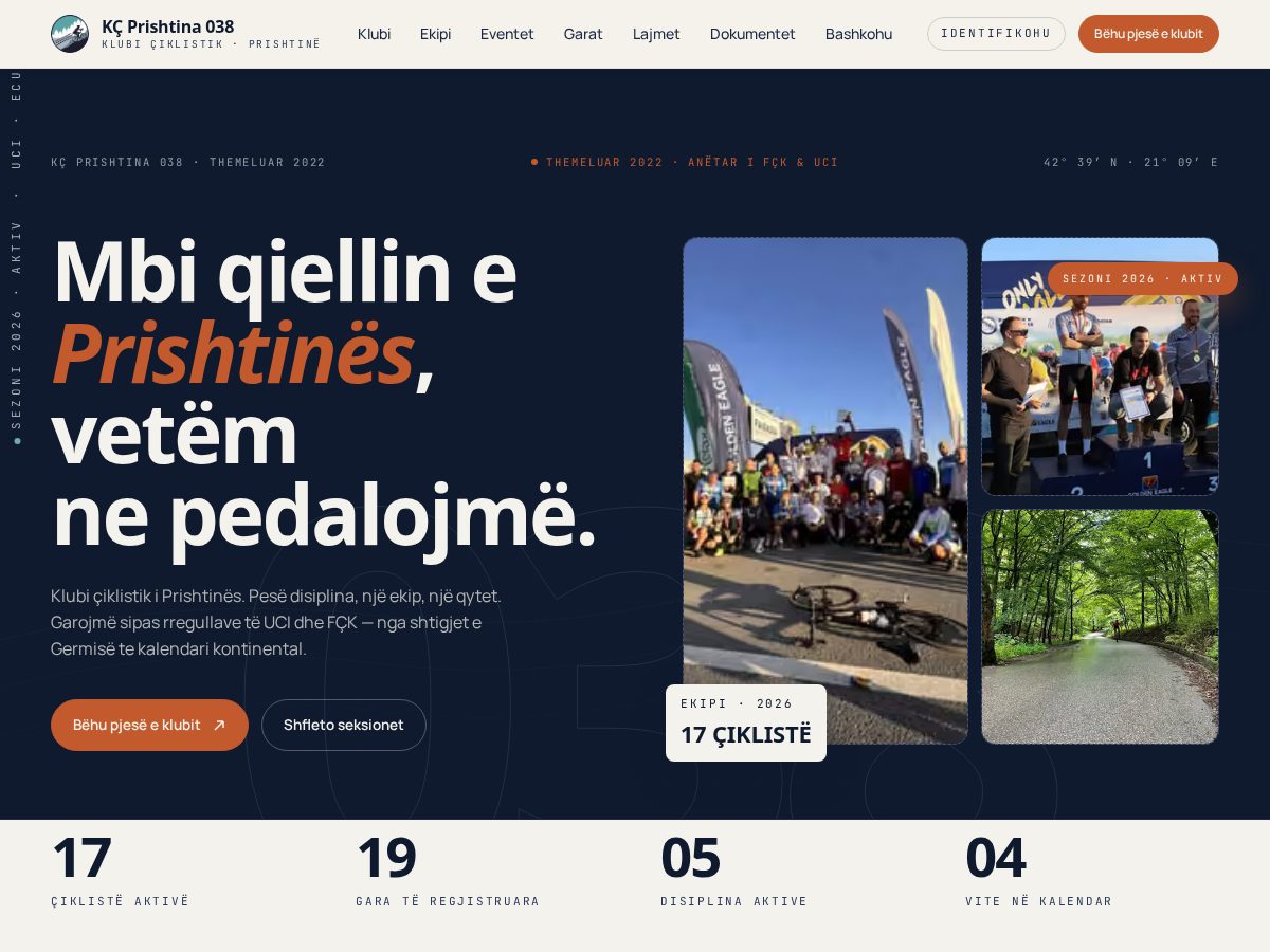 Landing-page snapshot of prishtinacycling.com