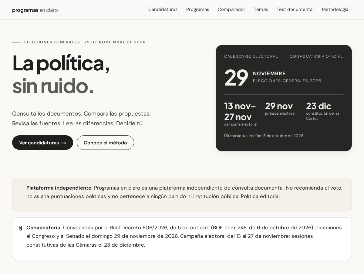 Landing-page snapshot of programasenclaro.com