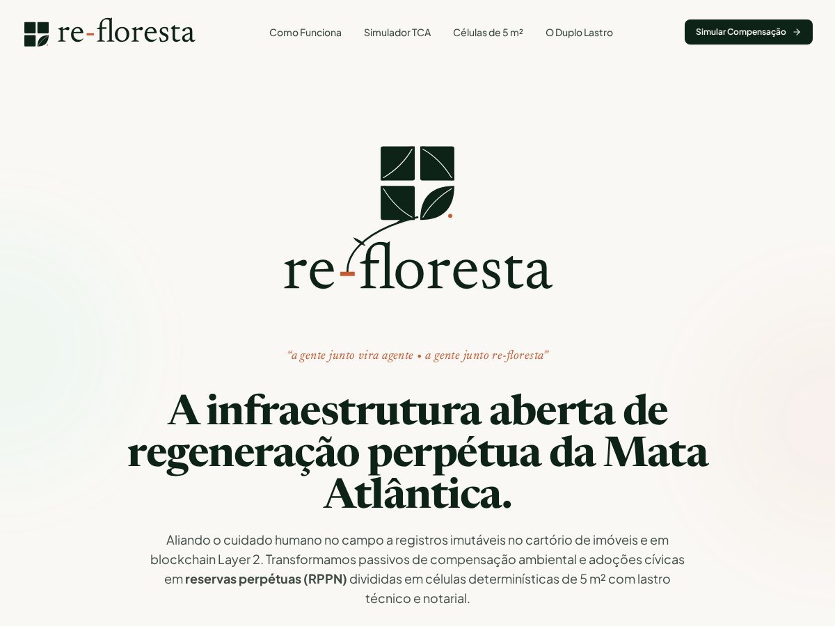 Landing-page snapshot of re-floresta.com