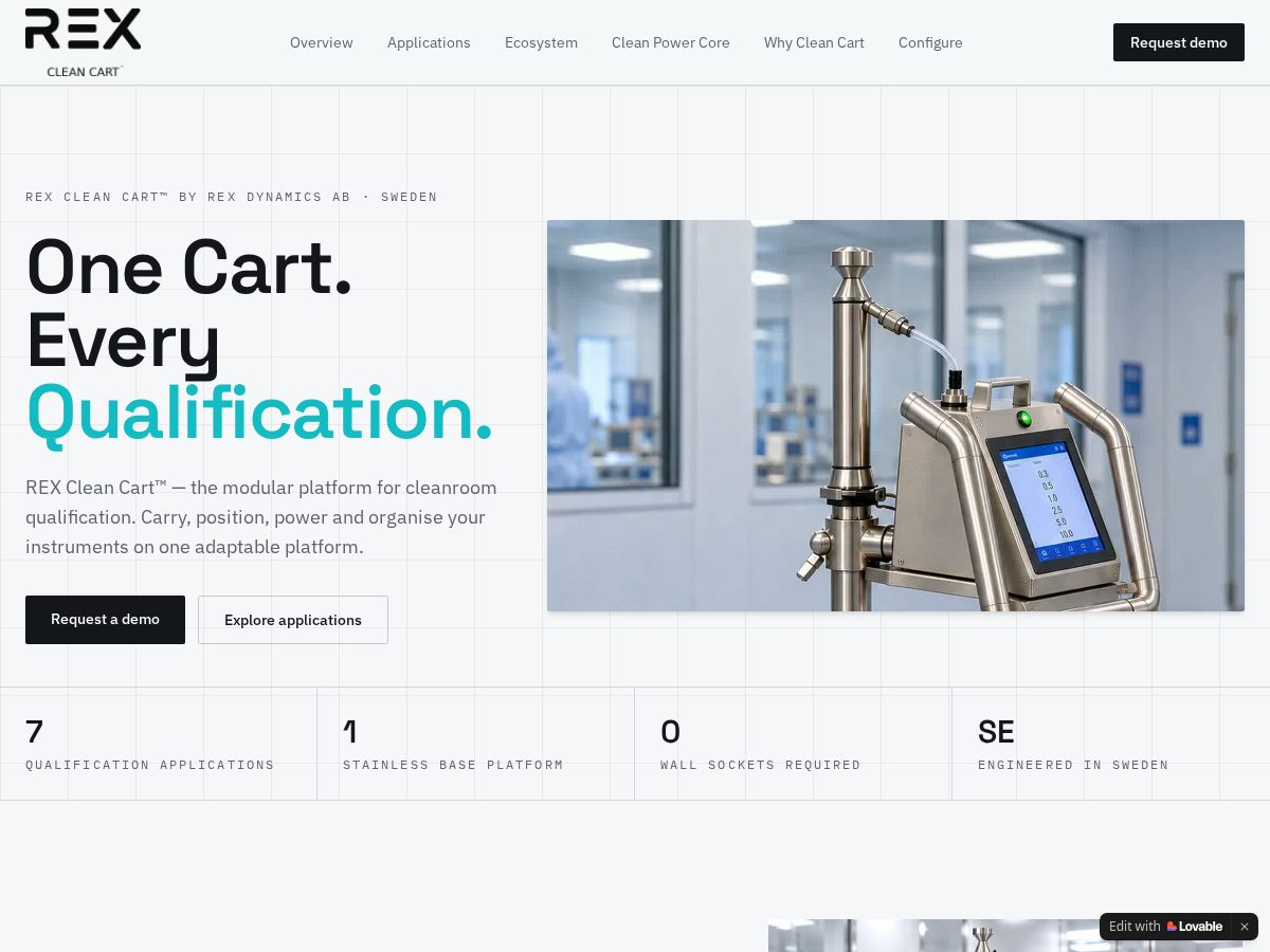 Landing-page snapshot of rexcleancart.com