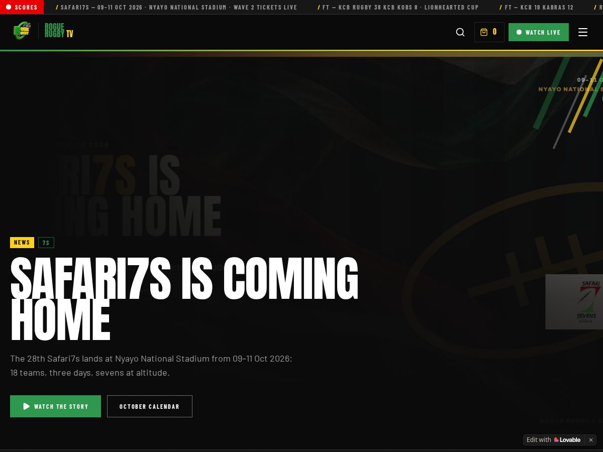 Landing-page snapshot of rogguerugby.live