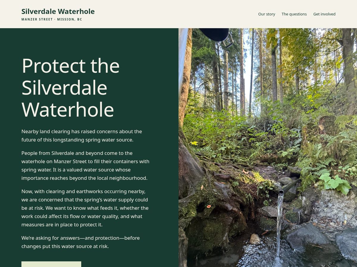 Landing-page snapshot of silverdalewaterhole.com