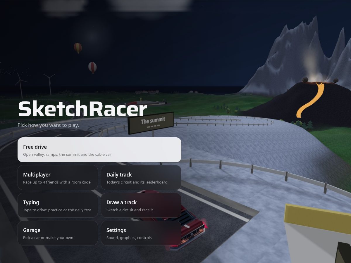 Landing-page snapshot of sketchracer.com