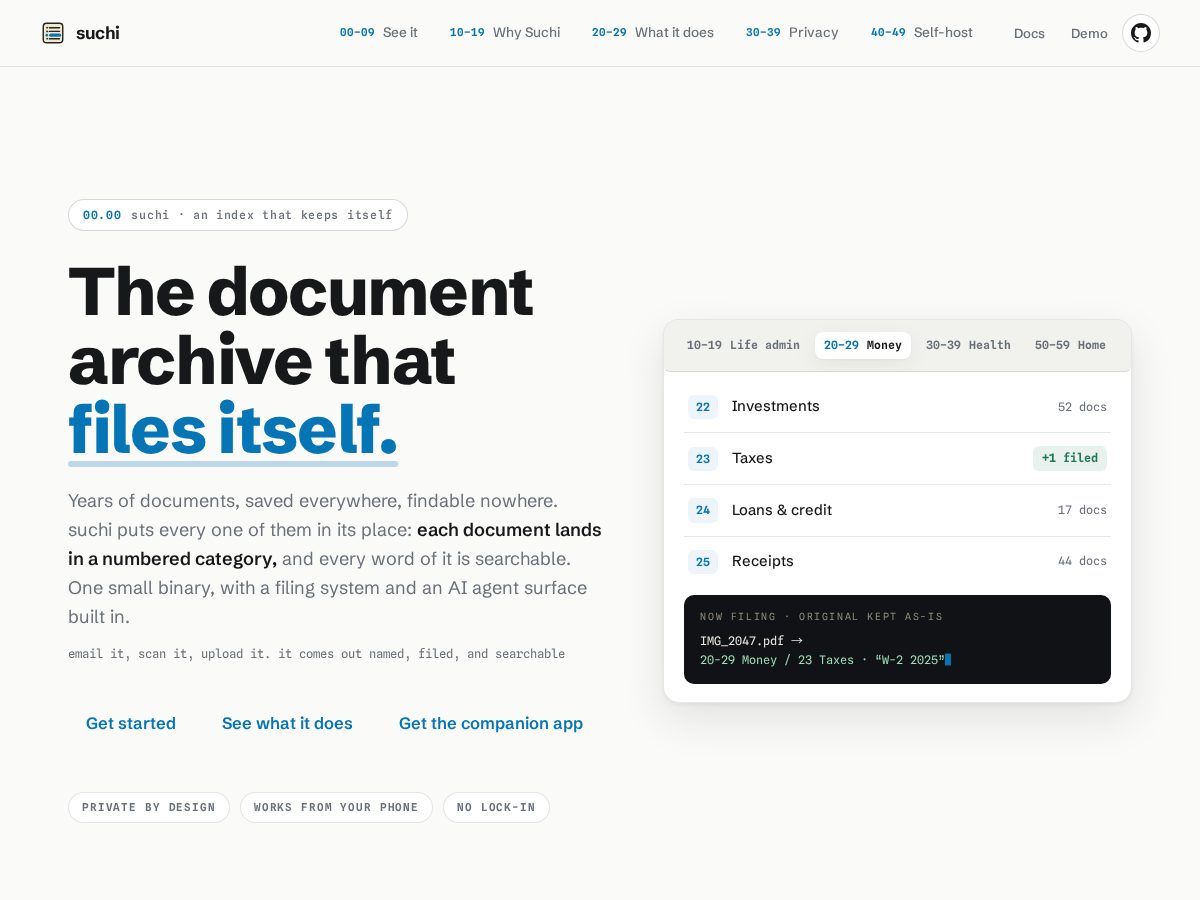 Landing-page snapshot of soochi.page