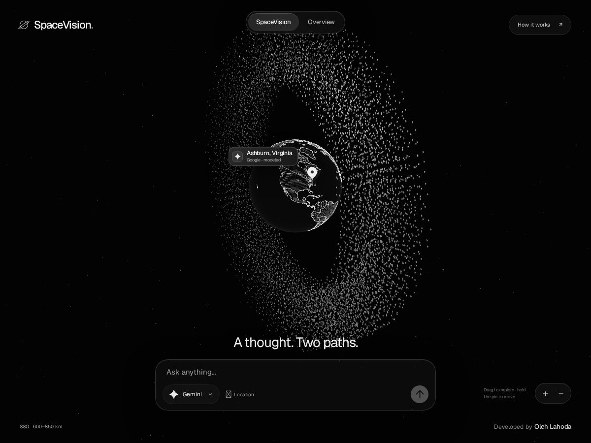 Landing-page snapshot of spacevision.dev