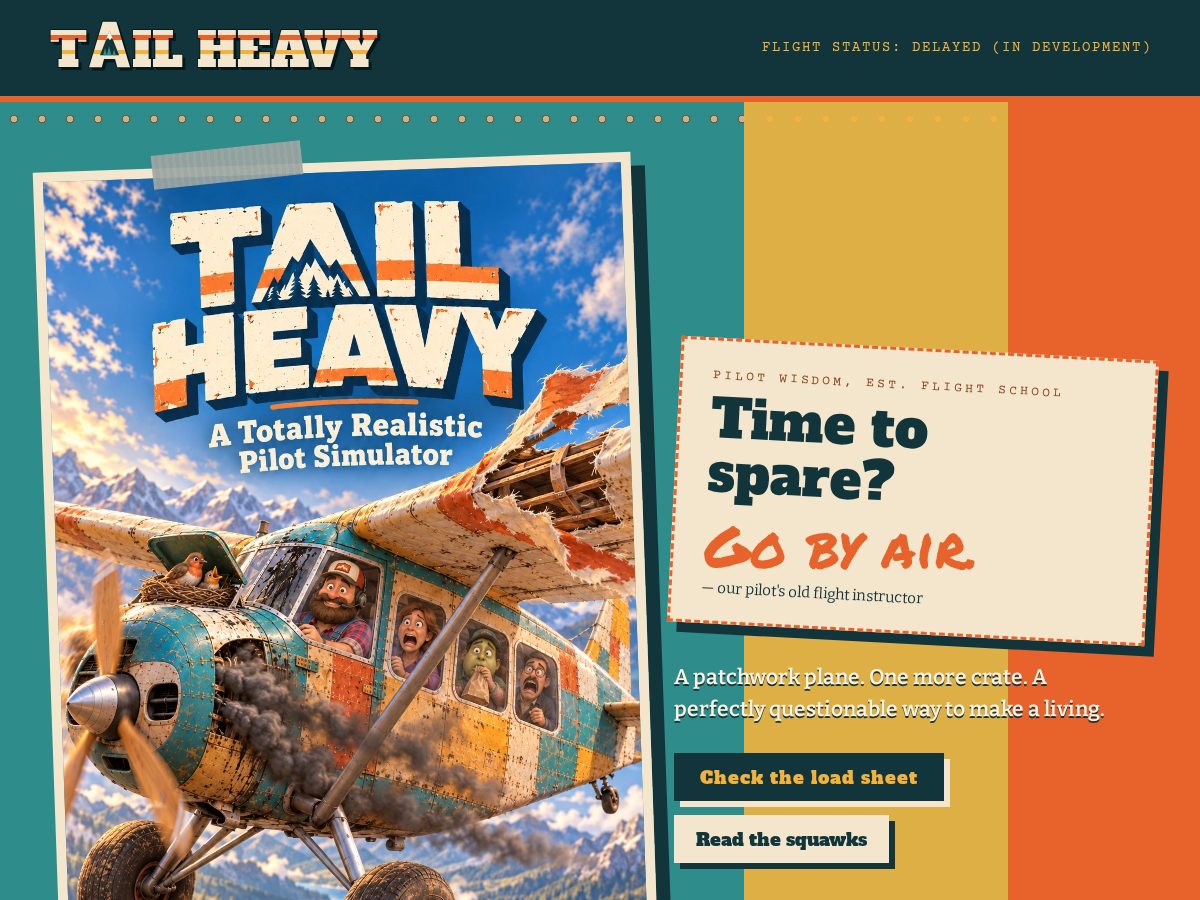 Landing-page snapshot of tailheavy.com