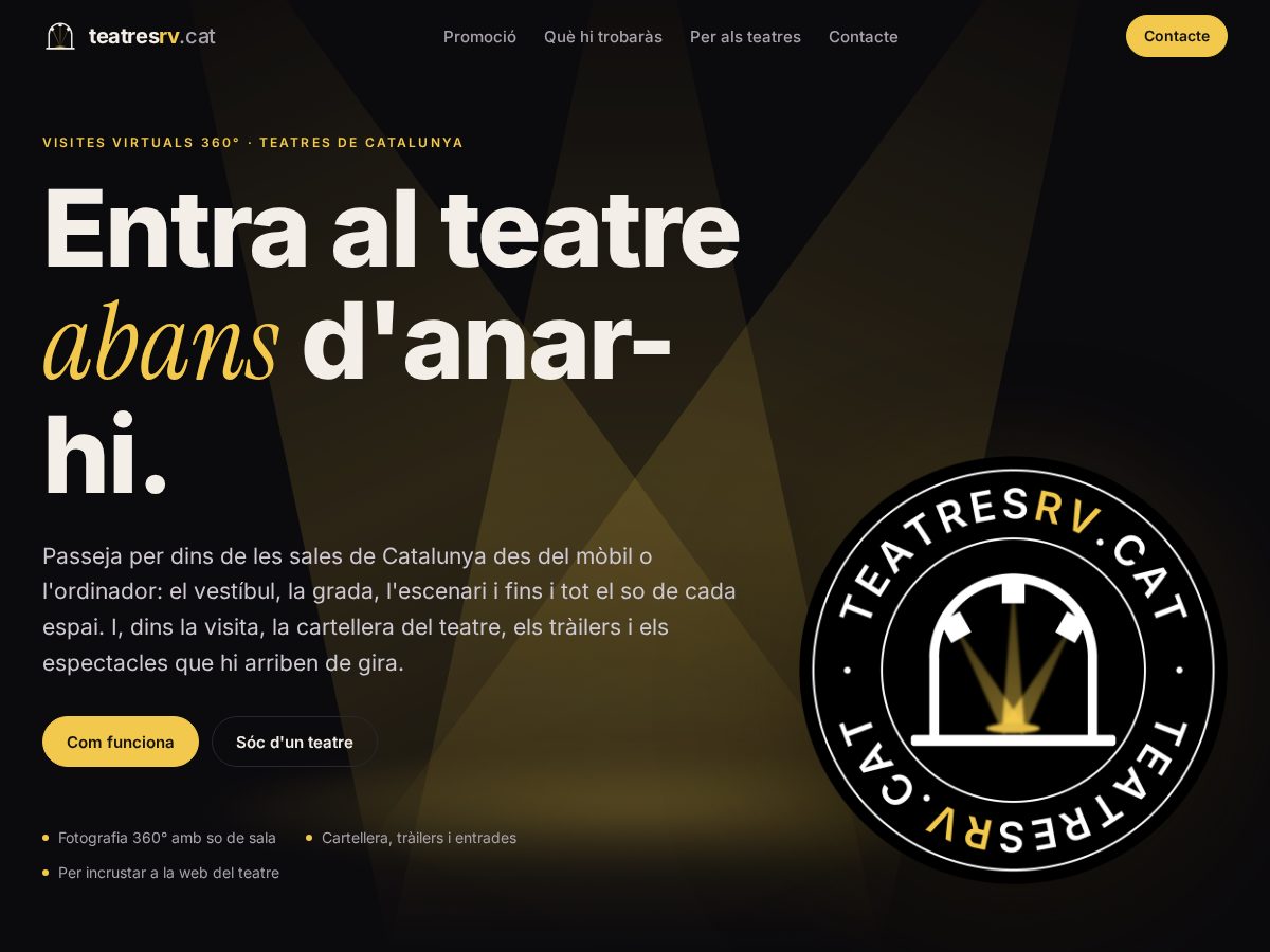 Landing-page snapshot of teatresrv.cat