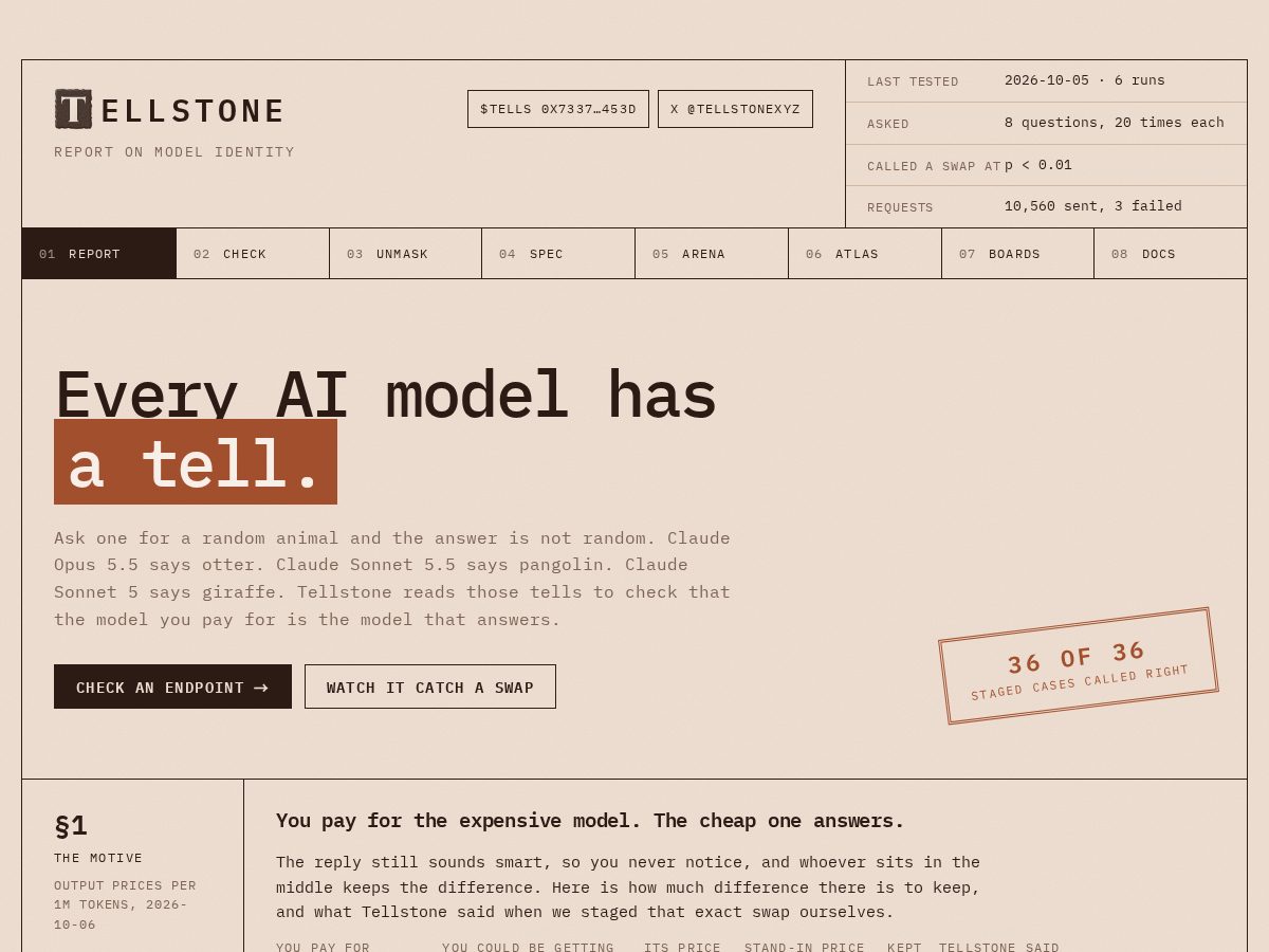 Landing-page snapshot of tellstone.xyz
