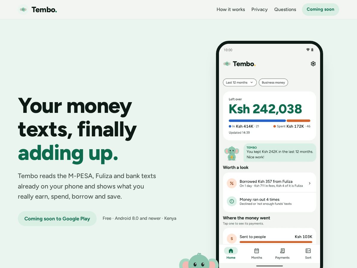 Landing-page snapshot of tembohq.com