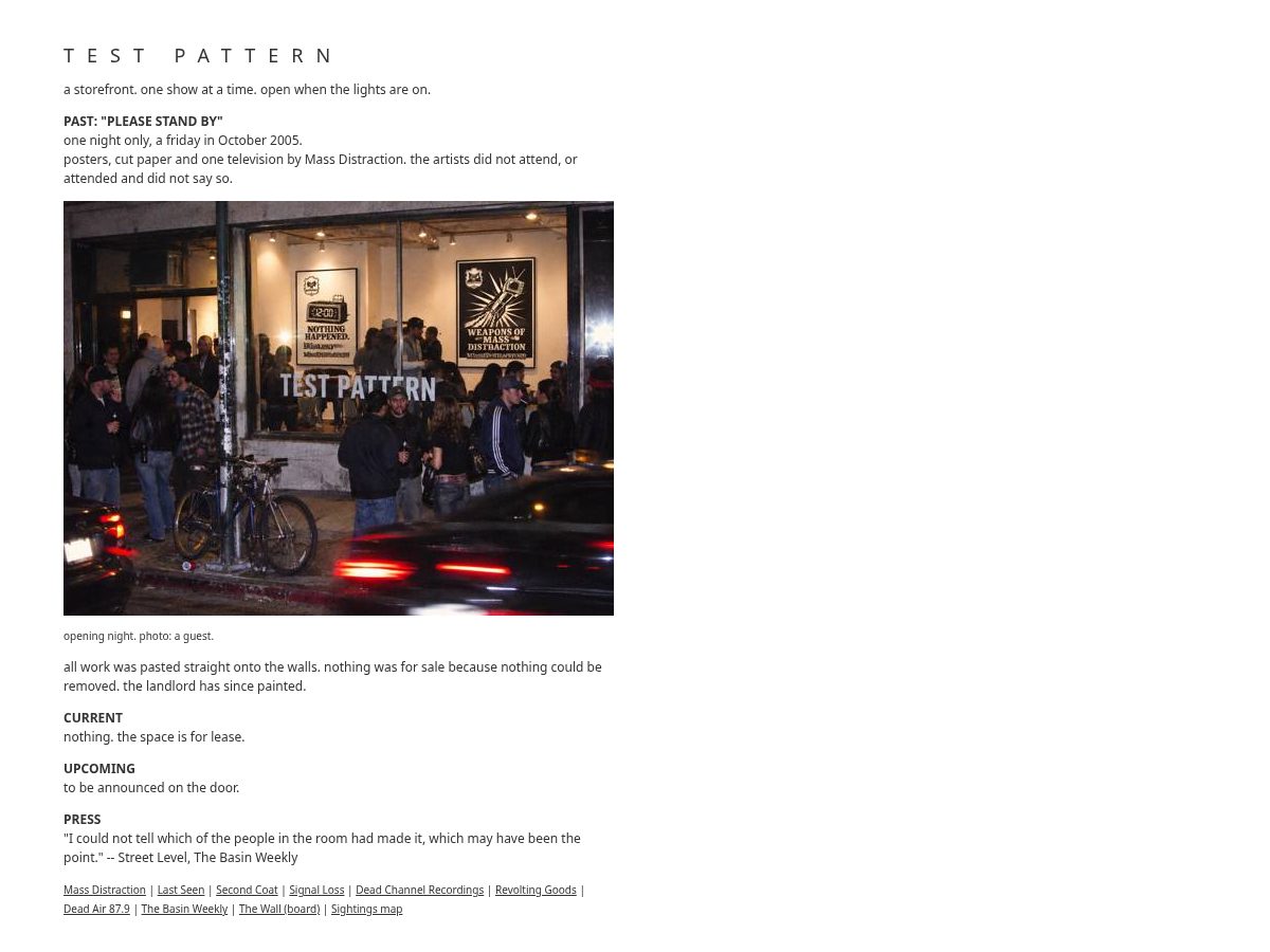 Landing-page snapshot of testpatterngallery.com