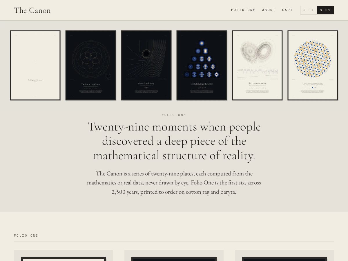 Landing-page snapshot of thecanon.store
