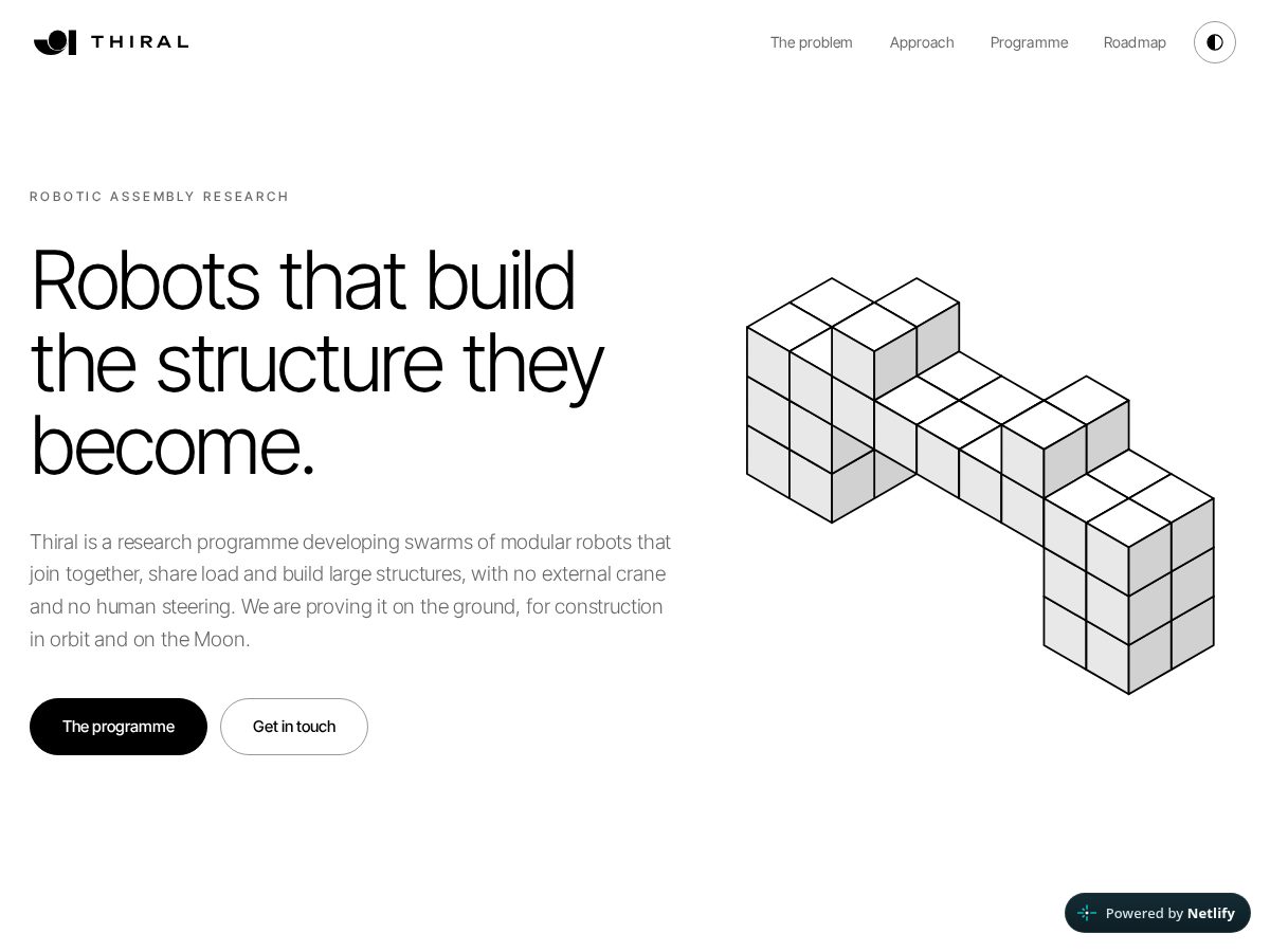 Landing-page snapshot of thiral.space