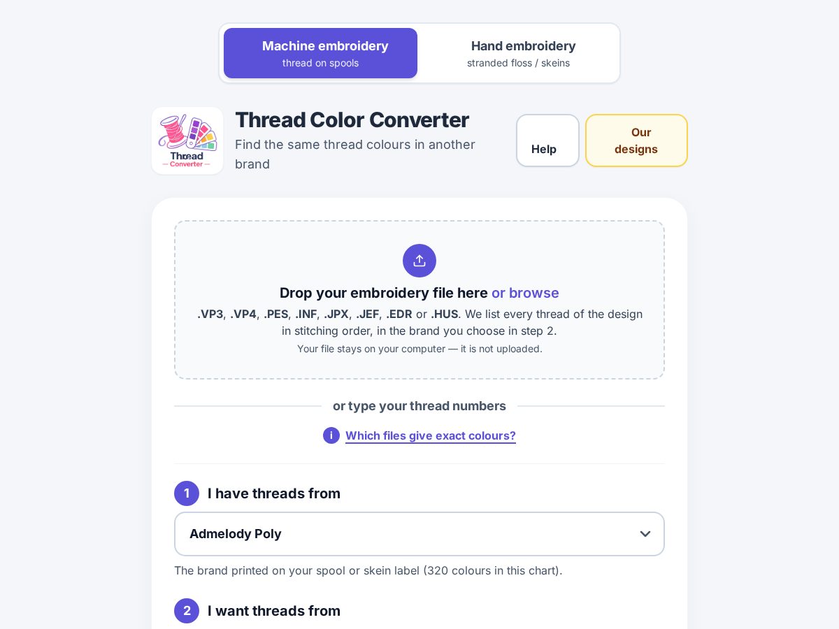 Landing-page snapshot of threadconvert.com