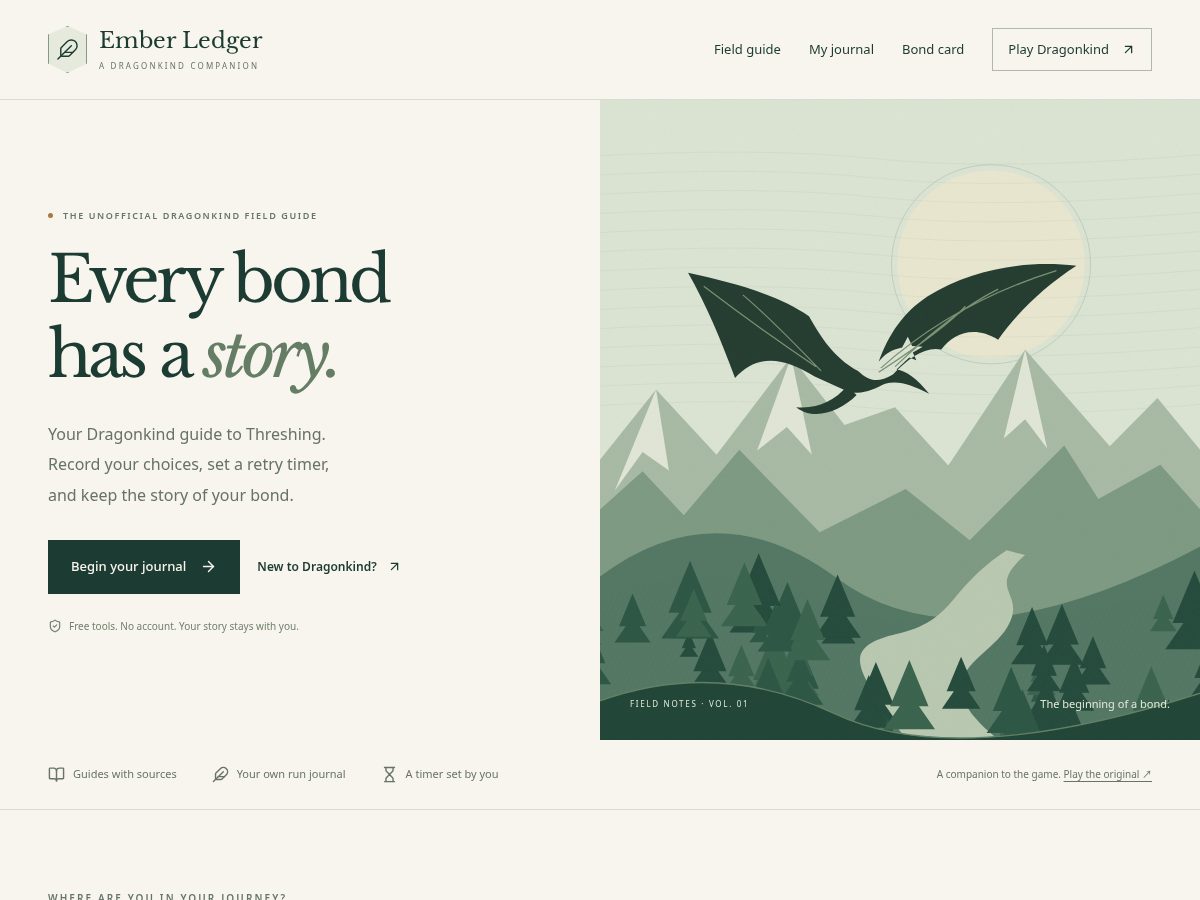 Landing-page snapshot of threshingguide.com