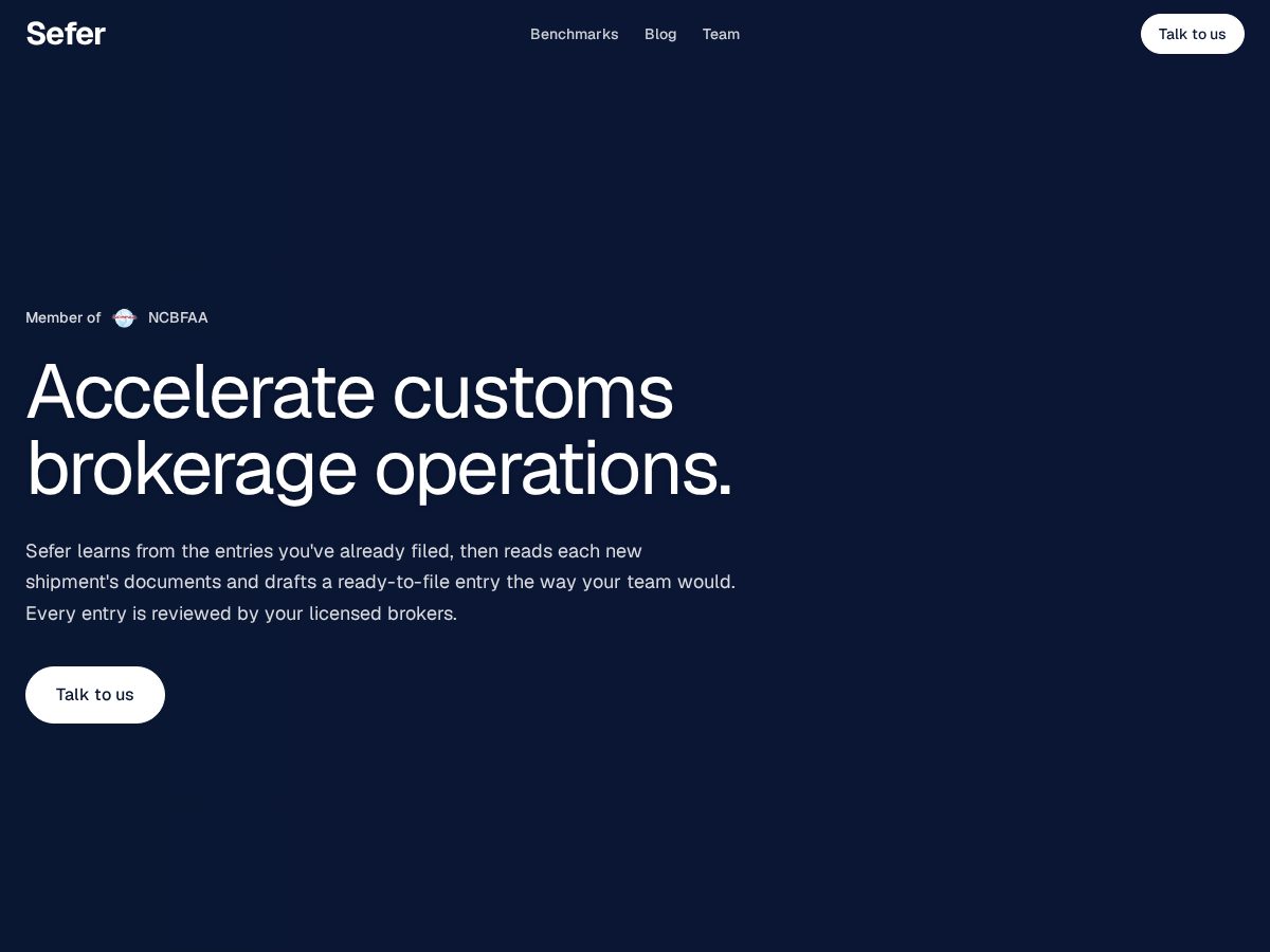 Landing-page snapshot of trysefer.com