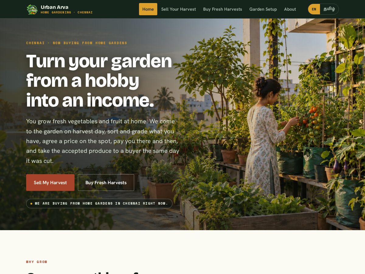 Landing-page snapshot of urbanarva.com