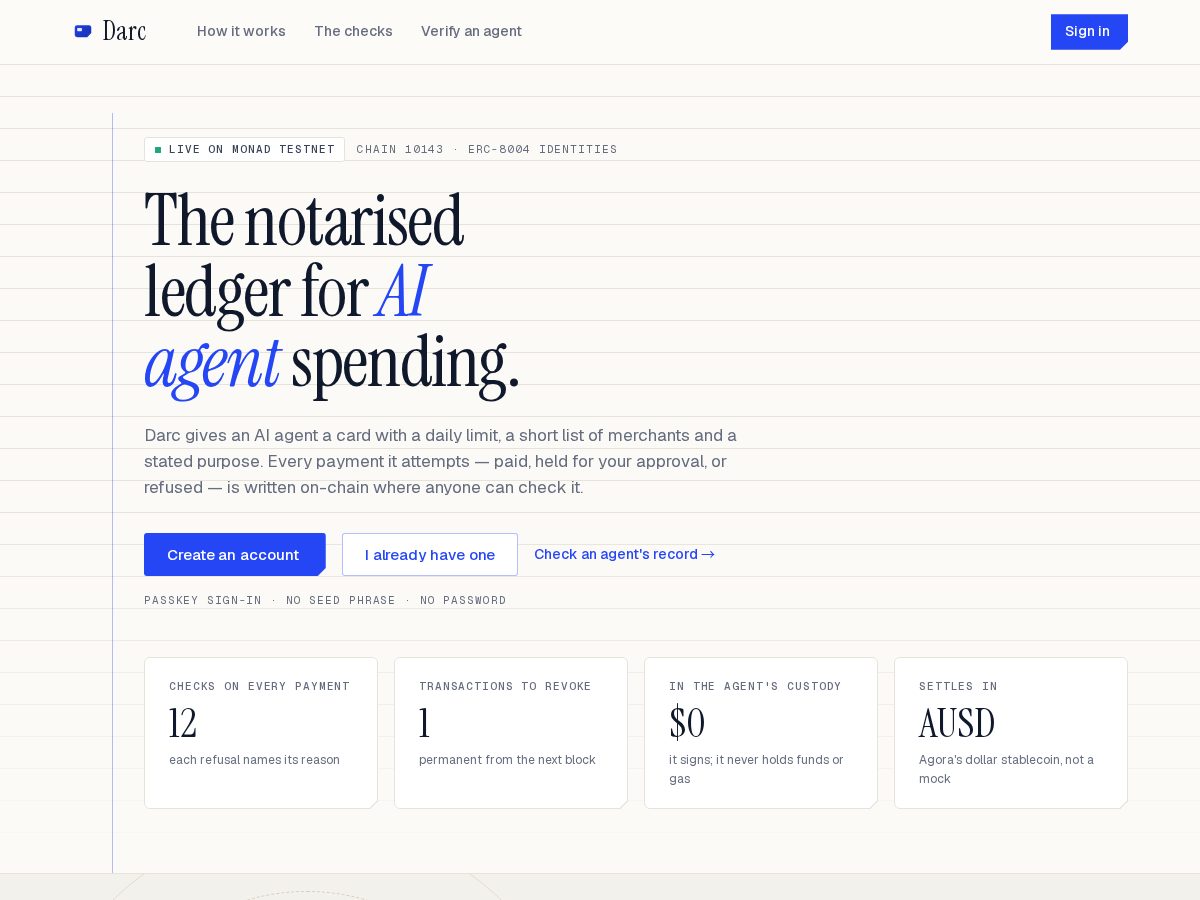 Landing-page snapshot of usedarc.site
