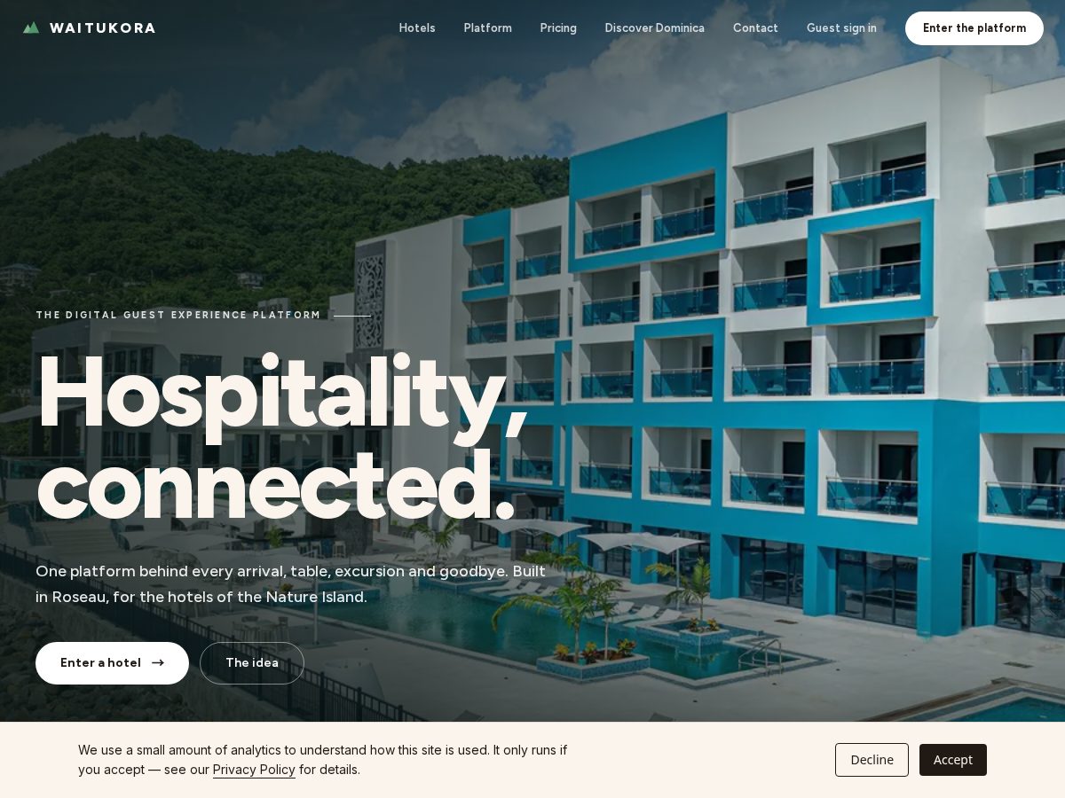 Landing-page snapshot of waitukora.com