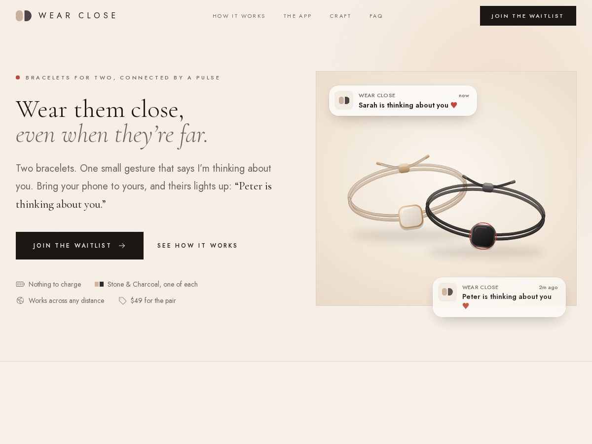 Landing-page snapshot of wearclose.com